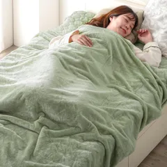 【数量限定】シングル 掛け布団カバー] とろりん 肌触り 2枚合わせ [毛布になる 毛布 洗える ボア付き タンスのゲン モスグリーン 61140516(94291)