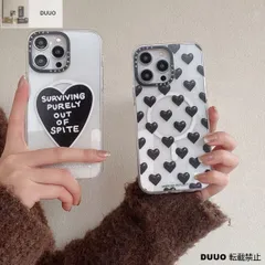 ブラックハート iPhoneケース MagSafe対応 耐衝撃 透明 ケースティファイ クリア ソフトケース iPhone16/16pro/iPhone16Pro Max/iphone15/14/13/12 多機種対応