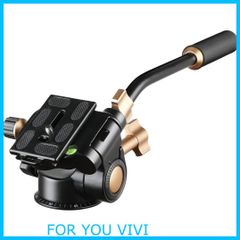 [Limited Quantity] SOONPHO Free-Mounted Pan Head for Video Cameras, 3-Way Pan Head, Ball Head, Tripod Head with Handle, 360° Rotation, Aluminum Fluid Head, Extended Handle, Quick Shoe, 3/8-1/4 Thread Screw, for Digital Cameras and Video