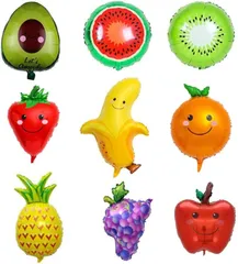 cobalt planet 9枚セット フルーツ バルーンセット 果物 フィルム風船 誕生日 パーティーデコレーション(Aセット)