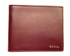 未使用 ポールスミス 財布 二つ折り レッド　レザー ワイン 紳士用 メンズ レディース　二つ折り財布 Paul Smith