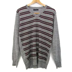 レイジブルー セーター トップス Vネック ノルディック柄 メンズ Lサイズ グレー RAGEBLUE 【中古】