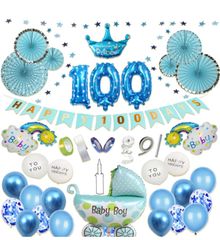 100日祝い 飾り 食い始めお祝い  ペーパーファン HAPPY 100DAYS