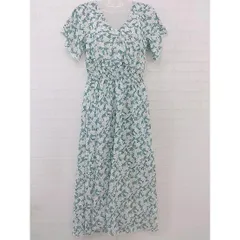 ◇ fifth フィフス 総柄 カシュクール 半袖 ロング ワンピース グリーン ホワイト レディース P  【中古】 【1208250002150】