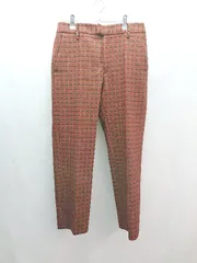 ◇ Mila Owen ミラ オーウェン マルチ柄 センタープレス おしゃれ レトロ パンツ サイズ1 ブラウン系 レディース E  【1307210016838】