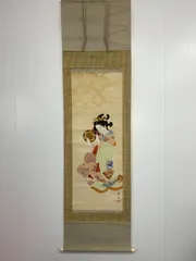 【楽】作者不明（峡江）日本画　山水　古美術　肉筆保証　絹本立軸　掛軸 2025年最新古美術 掛軸の人気アイテム - メルカリ