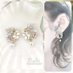 お花✿*:ピアスorイヤリング♪ハンドメイド