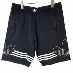 アディダスオリジナルスAdidasoriginalsスウェットショーツハーフパンツショートパンツ黒ブラック白ホワイトトレフォイルロゴ刺繍スリーストライプ3本線vintageヴィンテージ40709