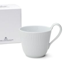 新品 ロイヤルコペンハーゲン 2408 ホワイトフルーテッド プレイン 093 ハイハンドルマグカップ 240ml Royal Copenhagen White Fluted Plain マグカップ ギフト 結婚祝い プレゼント 贈り物