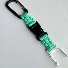 カラビナ付き ペットボトルホルダー パラコード ハンドメイド アウトドア フェス