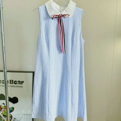 Thom Browne トムブラウン ドレス ノースリーブ ワンピース ドレス ストライプ ブルー 並行輸入品 S M L