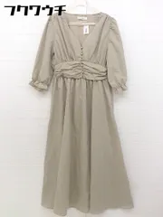 ◇ fifth フィフス Vネック 長袖 ロング ワンピース サイズM ベージュ レディース 【中古】 【1104300000322】
