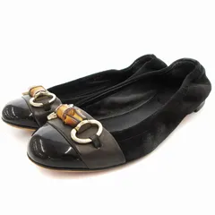 グッチ　GUCCI フラットシューズ　バンブー　ホースビットモチーフ　黒　靴 GUCCI グッチ 靴 ホースビット付き ウィメンズ フラットバレエ