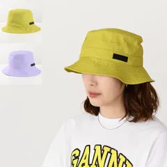 GANNI ガニ― ハット ロゴ バケットハット バケハ 帽子 Bucket Hat A5522 A5523 レディース OLIVEDRAB イエローグリーン LIGHT LILAC ライラック ロゴ カジュアルのサムネイル