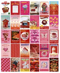 ［ドナリー］おしゃれで可愛い ポストカード 30枚セット はがきサイズ 北欧 韓国 海外 インテリア 雑貨 ミニポスター (ピンク) [ピンク]