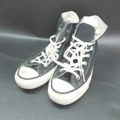 ◇ Θ CONVERSE ブランドロゴ入り ハイカットスニーカー サイズ24.5 ブラック ホワイト レディース メンズ E  【1502180061967】