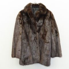 ミンク リアルファー コート アウター MINK ブラウン 毛皮 なめし