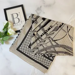最終価格❤️mal. 新品未使用　カシシルストール ホワイト/ベージュ 楽天市場】エルメス カシ シル（カラーホワイト）（マフラー