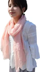 Rastole スカーフ ストール 春 夏 スタイリスト監修 レディース 大判 UVカット99％ 薄手 ガーゼ(サクラピンク)