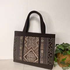 ハンドメイド　着物リメイク　トートバッグ　小さめ　9 大島紬