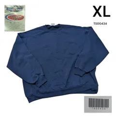 00s JERZEES 古着 前V トレーナー XL ネイビー無地ブランク