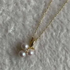 ミキモト MIKIMOTO 真珠 ネックレス ダイヤモンド パール 金 K18