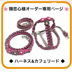 🌸類恋心様オーダー専用ページ🌸　サイズ調整できるハーネスＢ&カフェリード　パラコード　ハンドメイド