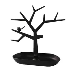 AZNABLE 小物置き スタンド アクセサリートレイ 鍵置き 玄関 コイントレー 収納 小物入れ (ブラック) [ブラック]