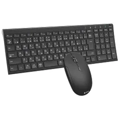 iCleverキーボードワイヤレスキーボードマウスセット日本語配列静音超薄型テンキー付き無線2.4Gキーボードマウス3段調節可能DPI充電式フルサイズパソコンPC多機能対応Windows対応IC-BK22Comboブ…