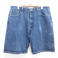W36/古着 ラングラー ショート パンツ ショーツ メンズ コットン 紺デニム ネイビー 25apr21 中古 ボトムス 短パン ショーパン ハーフ