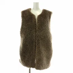 アーバンリサーチ URBAN RESEARCH 22AW エコファーベスト ジレ ボア フェイクファー クルーネック F 茶 ブラウン UR27-27O005 /NW26