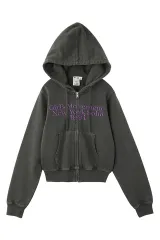 X-girl エックスガール 105254012002 COLOR SCHEME COMPACT ZIP UP HOODIE ジップパーカー BLACK 正規通販 レディース