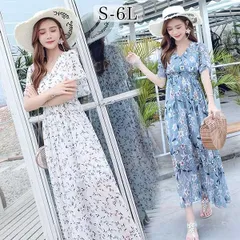 リゾートワンピース レディース サマードレス 大きいサイズ ロング マキシ丈ワンピース バックシャン 半袖 シフォン 透け Aライン