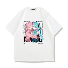 初音ミク　Tシャツ　半袖 Qoo10] 初音ミク新半袖tシャツ日系二次元ミク男女