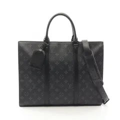 ルイ・ヴィトン LOUIS VUITTON ビジネスバッグ サックプラホリゾンタルジップ モノグラムエクリプス M45265 ブラック PVCコーティングキャンバス レザー サックプラ・ホリゾンタルジップ メンズ Used A