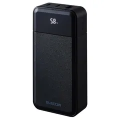 【在庫セール】エレコム モバイルバッテリー 30W 10000mAh 残量表示 USB PD対応 3ポート Type-C×2 USB-A×1 ケーブル別売り ブラック EC-C23LBK