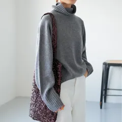 Spick & Span (スピックアンドスパン) ③④ 24080200902040 ウールカシミヤ タートルネックプルオーバー レディース グレー FREE