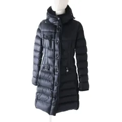 良品◎MONCLER モンクレール HERMINE エルミンヌ レディース 美シルエット フード・ワッペン付き  ロングダウンコート ブラック 黒 1のサムネイル