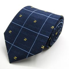クレージュ ブランド ネクタイ シルク 格子柄 小紋柄 総柄 PO メンズ ネイビー courreges 【中古】