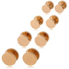 【幅9/10/12/14mm 色：ステンレス ゴールド 4ペアセット】[Adelina Style] ダンベルピアス 人気 つけっぱなし ネジ式 フラットキャッチ 円型 サージカルステンレス メンズ レディース シンプル 金属アレルギー対応 スタッドピアス