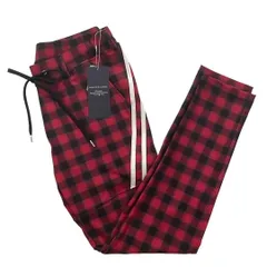 未使用　RESOUND CLOTHING リサウンド クロッシング チェックパンツ 赤 黒 レッド ブラック チェック パンツ メンズ サイズ1 Sサイズ