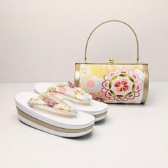 草履バッグセット 振袖用帯地 白×金 三枚芯 LLサイズ w43-3 楽天市場】振袖 草履 バッグ セット 成人式 草履バッグセット 振袖用