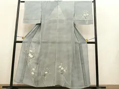 平和屋着物＊夏物　訪問着　絽　手描き　草花文　正絹　逸品　BAAT4105pk