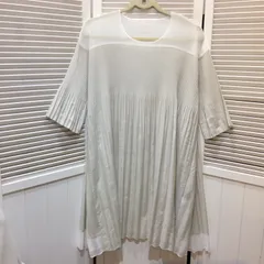 【値下げ】M.&KYOKO☆エムアンドキョウコ チュニック プルオーバー フリーサイズ ホワイト×グレージュのサムネイル