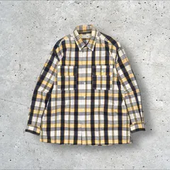 90s ヴィンテージ ELLE HOMME チェック柄 長袖 ボックスシャツ Mのサムネイル