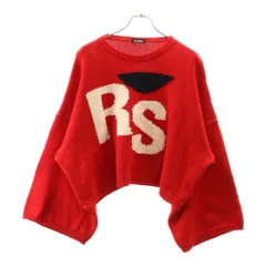 RAF SIMONS (ラフシモンズ) 19AW Virgin Wool Oversized RS Sweater フロントロゴ ヴァージン ウール オーバーサイズ セーター レッド