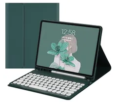 【在庫処分】Disonbeir iPad Mini 6 キーボード ケース 丸型キー 可愛い カラーキーボード カラフル iPad Mini 第6世代 2021 アイパッド ミニ6 丸い 分離式 キーボード付き カバー アップル ペンシル 収納可能 (mini