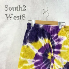 South2 West8 String Easy Shorrt ストリング イージー ショーツ OT516 タイダイ柄 コットン パイル ハーフパンツ ボトムス M パープル/イエロー  メンズのサムネイル