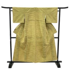 紬/黄色/美品/仕立上がり/適応身長150～158㎝/11104
