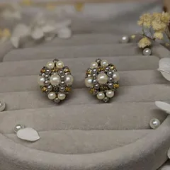 ①🇩🇪ドイツ　イヤリング　パール風　ヴィンテージ　アンティーク　上品　germany